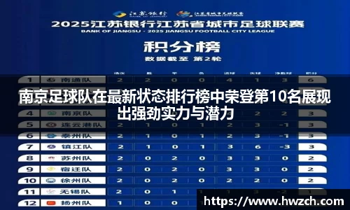 南京足球队在最新状态排行榜中荣登第10名展现出强劲实力与潜力